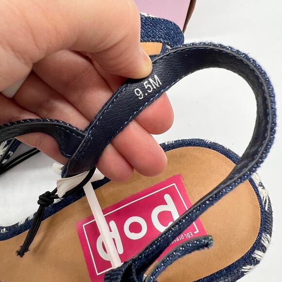 Pop Womens Grandiose Heeled Sandals Blue White Size 9.5M - Picture 5 of 12